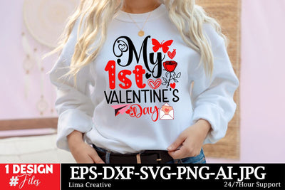 My 1st Valentine’s Day SVG Cut File,Valentine's Day Sublimation,Valentine's Day T-shirt DEsign,Happy Valentine's Day, VAlentine's Day SVG BUndle ,Valentine's Day Sublimation Bundle, SVG Insomnia Std 
