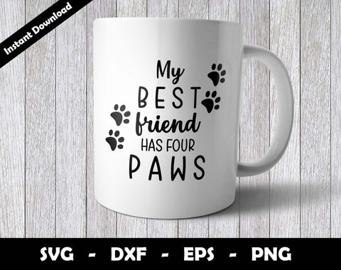 My Best Frien Has Four Paws SVG Cut File, Best Friend Mascot SVG Design SVG Arthur Arellano 