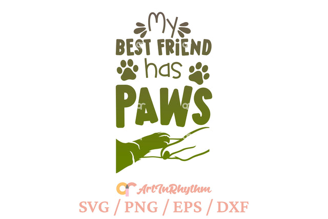 My best friend has paws, Cat mom, Cat dad, Fur parent svg SVG Artinrhythm shop 