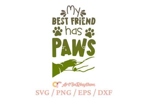 My best friend has paws, Cat mom, Cat dad, Fur parent svg SVG Artinrhythm shop 