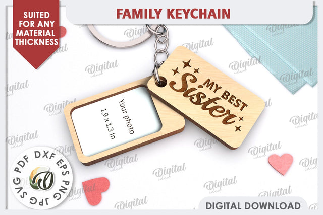 My Best Sister SVG. Family Keychain Laser Cut SVG Evgenyia Guschina 