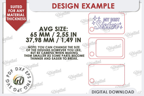 My Best Sister SVG. Family Keychain Laser Cut SVG Evgenyia Guschina 