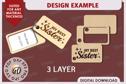 My Best Sister SVG. Family Keychain Laser Cut SVG Evgenyia Guschina 