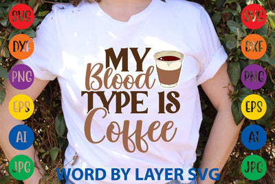 My Blood Type Is Coffee SVG DESIGN SVG Rafiqul20606 