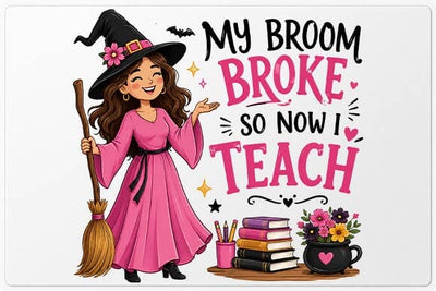 My Broom Broke So Now I Teach PNG, Funny Halloween Teacher Design SVG BillahCrafts 