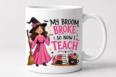 My Broom Broke So Now I Teach PNG, Funny Halloween Teacher Design SVG BillahCrafts 
