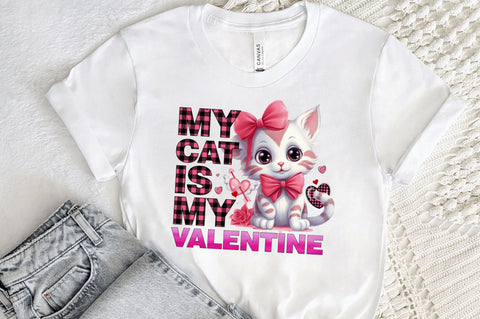 My cat is my valentine png design Sublimation Regulrcrative 