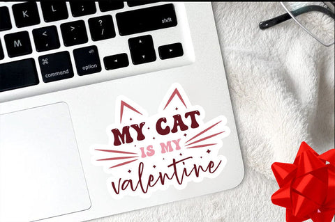 My cat is my valentine Png Sticker Design SVG Designangry 