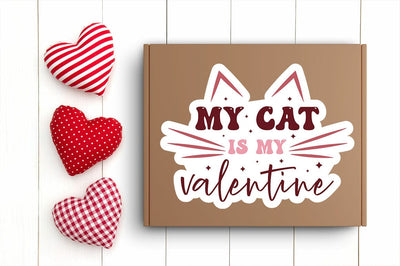 My cat is my valentine Png Sticker Design SVG Designangry 