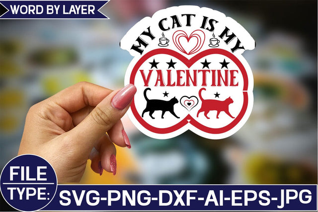 My Cat is My Valentine Sticker SVG Design SVG Studio Innate 