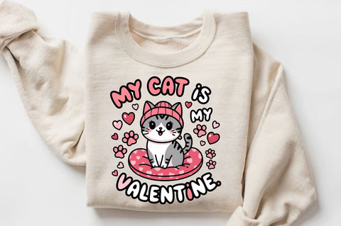 My Cat Is My Valentine Sublimation Design Sublimation Regulrcrative 