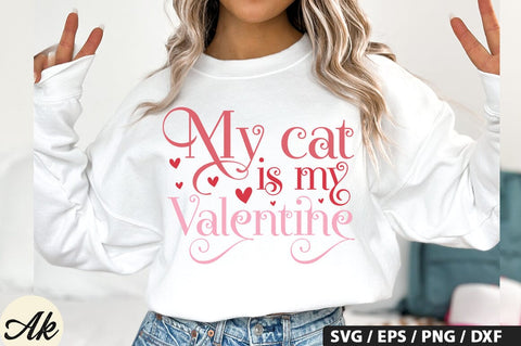 My cat is my valentine SVG Design SVG akazaddesign 