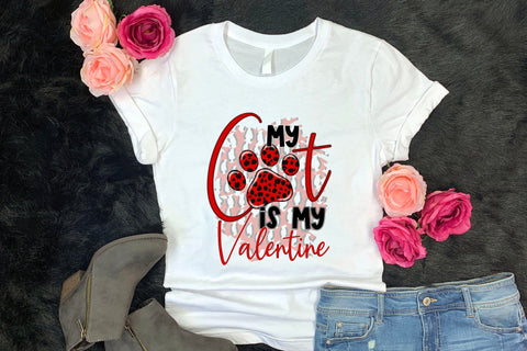 My Cat is My Valentine | Valentine's Day Sublimation Sublimation CraftLabSVG 