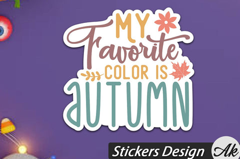My favorite color is autumn Stickers Design SVG akazaddesign 