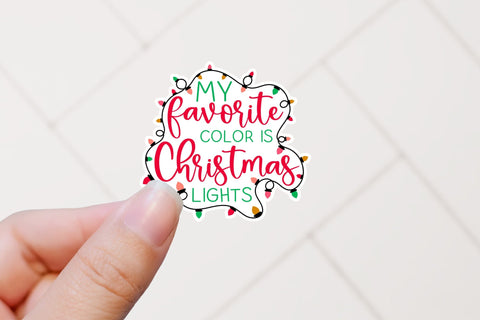 My Favorite Color is Christmas Lights, Funny Stickers Sublimation CraftLabSVG 