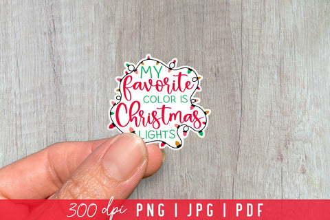 My Favorite Color is Christmas Lights, Funny Stickers Sublimation CraftLabSVG 