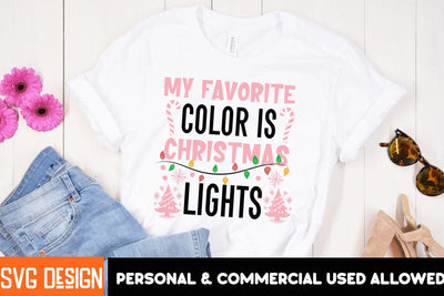 My Favorite Color is Christmas Lights SVG Design, Christmas SVG Cut File, Christmas Sublimation Design PNG, Christmas Sublimation ,Christmas Sublimation Bundle SVG BlackCatsMedia 
