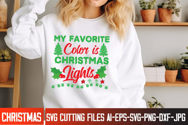 My Favorite Color is Christmas Lights SVG Design, Christmas Svg,Christmas SVG cut file,Christmas Tree clipart,Farmhouse sign SVG,Christmas Svg Bundle,Christmas Svg Quote SVG BlackCatsMedia 
