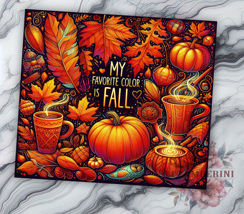 My Favorite Color Is Fall 20oz Tumbler Wrap PNG, Autumn Halloween Tumbler Png, Straight & Tapered Tumbler Wrap, Instant Digital Download Sublimation Li Zamperini 