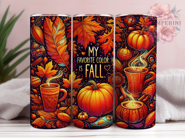 My Favorite Color Is Fall 20oz Tumbler Wrap PNG, Autumn Halloween Tumbler Png, Straight & Tapered Tumbler Wrap, Instant Digital Download Sublimation Li Zamperini 