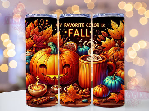 My Favorite Color Is Fall 20oz Tumbler Wrap Sublimation Design, Straight Tapered Tumbler Wrap, Autumn Halloween Tumbler Png, Instant Digital Download Sublimation SvggirlplusArt 