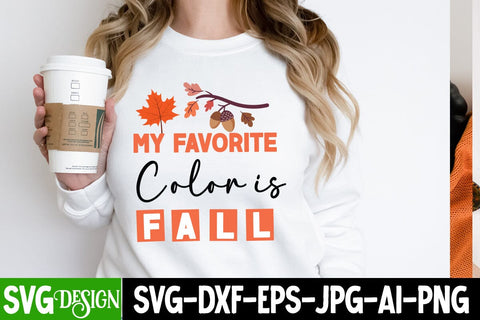 My Favorite Color is Fall SVG Design ,Fall Svg Design,Thanksgiving Svg Design,Autumn Svg Design,Fall Round Sign Svg ,Fall Shirt Design,Fall Sublimation Design SVG BlackCatsMedia 