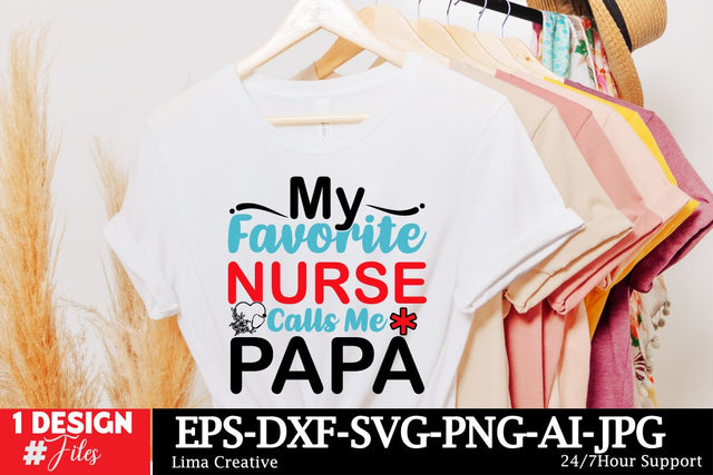 My Favorite Nurse Alls Me Papa SVG Cut File, Nurse Sublimation, Nurse T-shirt Design ,Nurse SVG Clip Art , Nurse Sublimation quotes , Nurse Retro T-shirt Design SVG Insomnia Std 