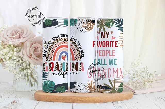 My Favorite People Call Me Grandma 20oz Tumbler Png, Grandma Life Tumbler 20oz Png, 20 oz Tumbler Wrap, Mothers Day 20 oz Skinny Tumbler Png Sublimation sassyprint 
