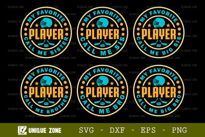 My Favorite Player Call Me Sister SVG Tshirt Bundle Hockey Quote Design, SVG Unique Zone 