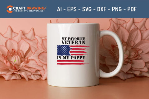 My Favorite Veteran Is My Pappy Veteran Svg, Military Svg, Patriotic Svg, Veteran Png, Soldier Svg, Army Svg, Veterans Day Svg - Printable, Cricut & Silhouette Files SVG Debashish Barman 