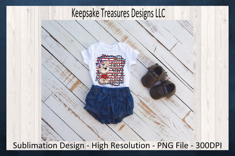 My First 4th Of July Baby Girl Bear, Patriotic Baby One Piece Sublimation PNG, Digital Download, PNG Printable Sublimation Keepsake Treasures Designs LLC. 