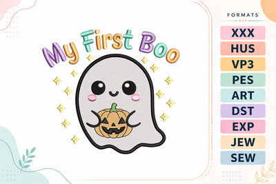 My First Boo Ghost Pumpkin Embroidery Design Embroidery/Applique DESIGNS sg embroidery 