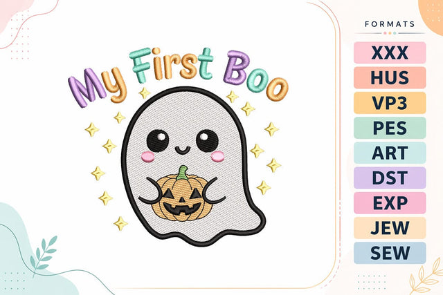 My First Boo Ghost Pumpkin Embroidery Design Embroidery/Applique DESIGNS sg embroidery 