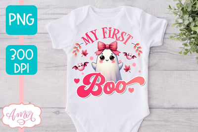 My first boo sublimation PNG | Kids Halloween design PNG Sublimation Amorclipart 