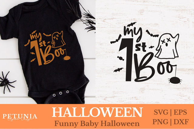 My First Boo SVG | Baby Halloween SVG SVG Petunia Digital Design 
