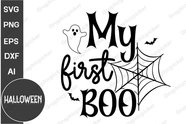 My First Boo SVG, Halloween SVG, Retro Halloween SVG, Halloween SVG Design SVG DesignPlante 503 