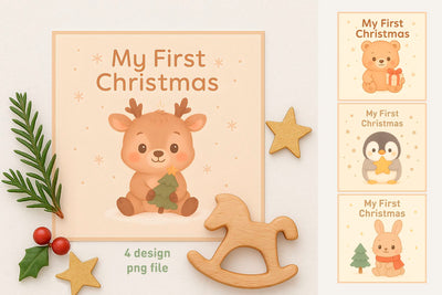 my first christmas card, baby’s first christmas png Sublimation KMarinaDesign 