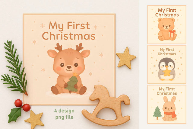 my first christmas card, baby’s first christmas png Sublimation KMarinaDesign 