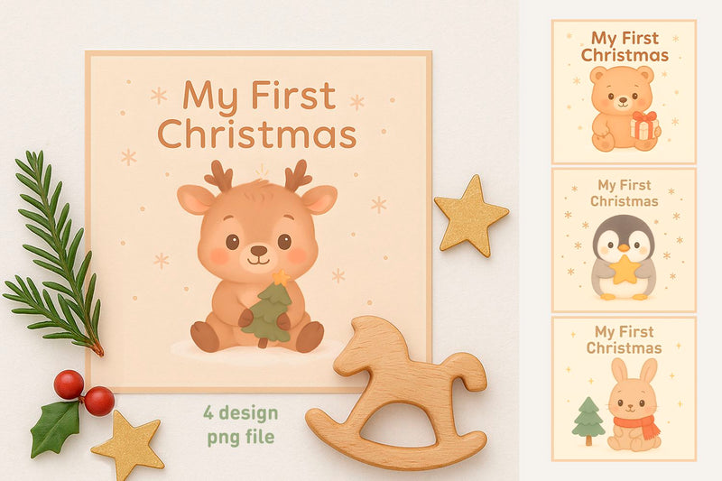 my first christmas card, baby’s first christmas png Sublimation KMarinaDesign 