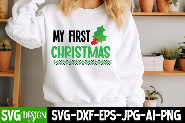 My First Christmas ,Christmas SVG cut file,Christmas Tree clipart,Farmhouse sign SVG,Christmas Svg SVG BlackCatsMedia 