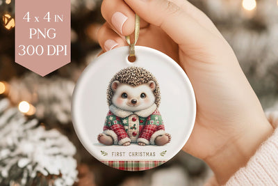 My First Christmas Echidna Sublimation PNG Sublimation BijouBay 