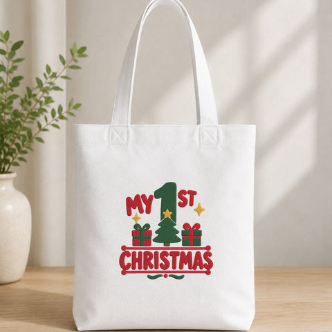 My First Christmas Embroidery Design – Baby 1st Christmas Machine Embroidery File, Christmas Tree Gift Holiday Design Embroidery/Applique DESIGNS PatternFeed8 