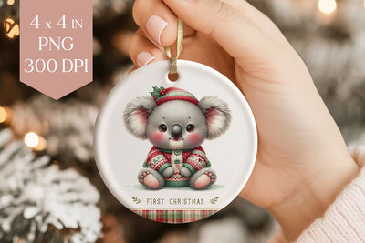 My First Christmas Koala Sublimation PNG Sublimation BijouBay 