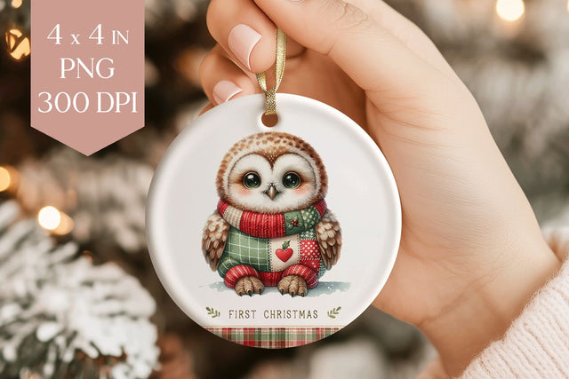 My First Christmas Owl Sublimation PNG Sublimation BijouBay 