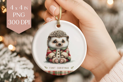 My First Christmas Porcupine Sublimation PNG Sublimation BijouBay 