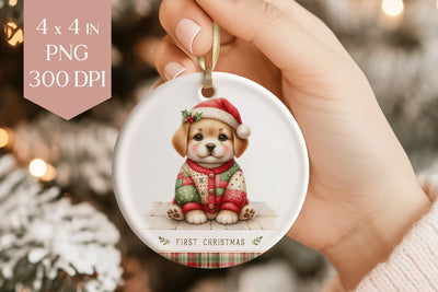 My First Christmas Puppy Sublimation PNG Sublimation BijouBay 