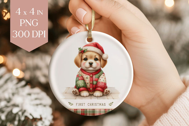 My First Christmas Puppy Sublimation PNG Sublimation BijouBay 