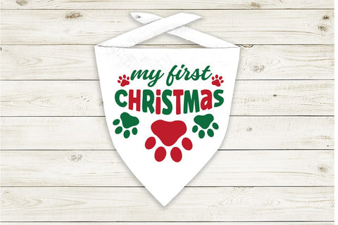 My first Christmas svg,Laser Cut Files,Svg Files for Cricut,Dog Christmas Svg,Paw Print Ornament, SVG BB Type Studios 