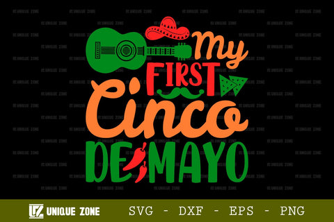 My First Cinco De Mayo SVG Fiesta Squad Tshirt Bundle Just Here To Fiesta Mexican Quote Design, SVG Unique Zone 
