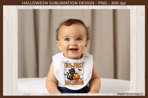 My First Halloween, Bow Frame, Baby One Piece, Sublimation PNG Design, Printable Png Sublimation Keepsake Treasures Designs LLC. 